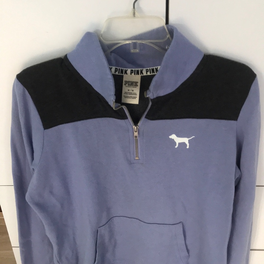 half zip pink sweatshirt